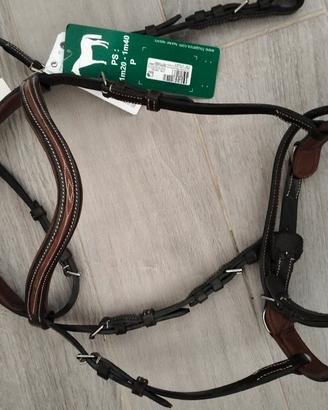 testiera per cavalli in cuoio marrone nuova 