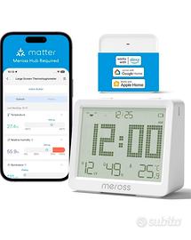 Meross Igrometro Termometro WiFi, Termometro Ambie