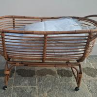 culla in vimini vintage