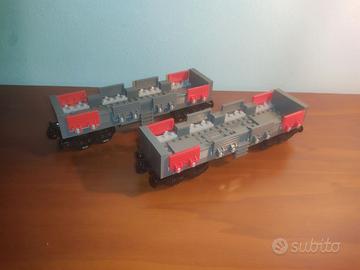 LEGO 2 VAGONI MERCI MOC CON PEZZI ORIGINALI LEGO