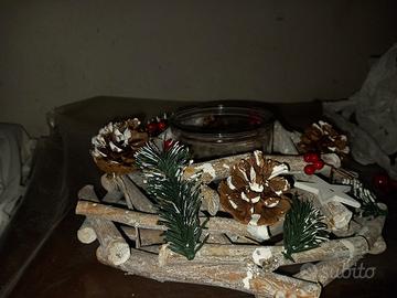 centrotavola naturale con portacandela