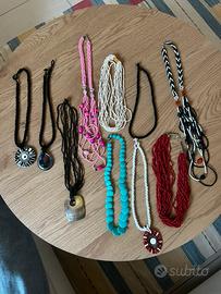 Lotto 10 Collane Etniche Boho Bigiotteria Colorate