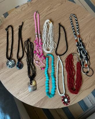 Lotto 10 Collane Etniche Boho Bigiotteria Colorate