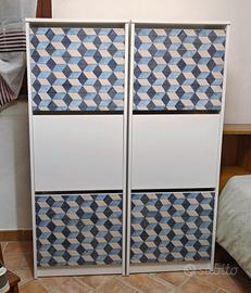 Coppia scarpiere a 3 scomparti