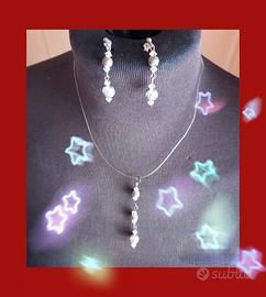 parure argento e swaroski 