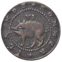 COPIA MONETA  VI PENCE BERMUDA SOMMER ISLAND