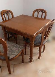 Tavolo apribile + sedie tutto rovere