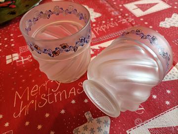 Coppia di bicchieri patè de verre, liberty