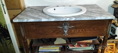 Lavabo bagno in legno di noce 