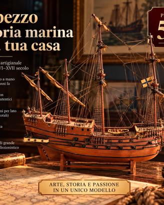 Grande veliero galeone artigianale in legno – 90 c