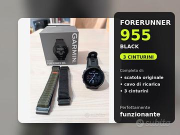 Garmin Forerunner 955 Black non Solar + 3 cinturin