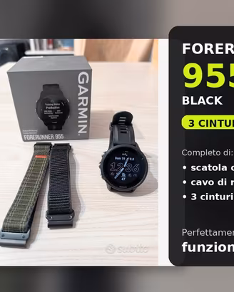Garmin Forerunner 955 Black non Solar + 3 cinturin