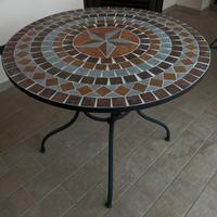 Tavolino in mosaico di pietra 90 cm