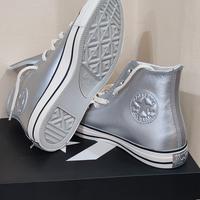Scarpe Converse nuove in pelle argento  misura 39