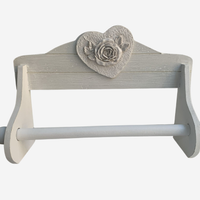 Porta rotolo bianco con rose