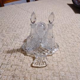 set tavola + 2 oggetti in cristallo svarosky 