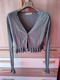 Cardigan corto donna grigio taglia S