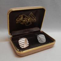 Gemelli vintage anni ‘70 in metallo con custodia