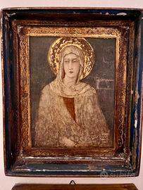 Dipinto su legno. Santa Caterina da Siena.