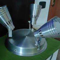 plafoniera con 3 faretti in metallo 