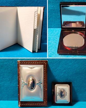 Tascabili Vintage Argento Rubrica + Specchietto