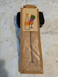 Portabottiglie in juta 100% per bottiglie da 75cl