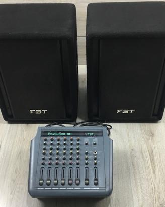 mixer attivo FBT 200E + coppia casse FBT D10