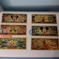 Disney - 6 banconote dorate: Pluto, Paperino, Topo