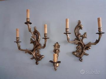 Set Lampade da parete in bronzo vintage