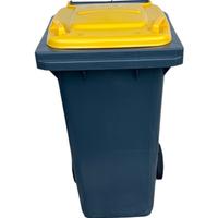 Bidone di plastica con ruote mai usato