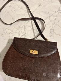 Borsa vera pelle caimano marrone