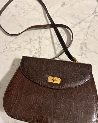 Borsa vera pelle caimano marrone
