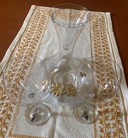 Decanter e calici cristallo e argento Camilletti
