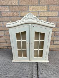 Vetrinetta in legno dipinta shabby schic
