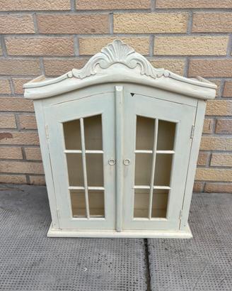 Vetrinetta in legno dipinta shabby schic