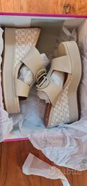 Zeppe pelle beige Nazareno Gabrielli tg.36