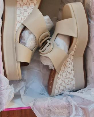 Zeppe pelle beige Nazareno Gabrielli tg.36