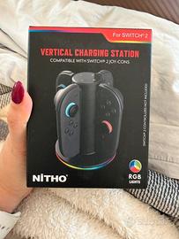 Nitho base di ricarica Joy-Con Switch 2 con RGB