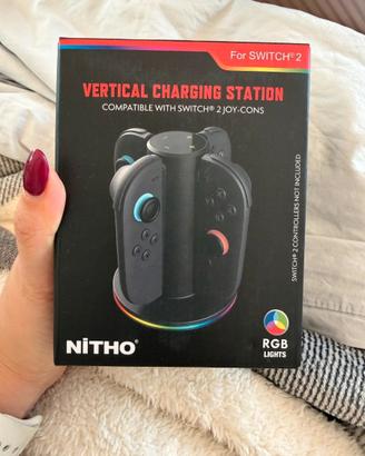 Nitho base di ricarica Joy-Con Switch 2 con RGB