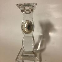 Portacandele in cristallo di Boemia e argento