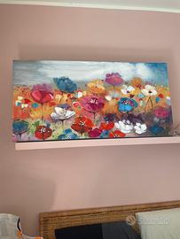 Quadro 120 × 60 fiori tonalità rosa