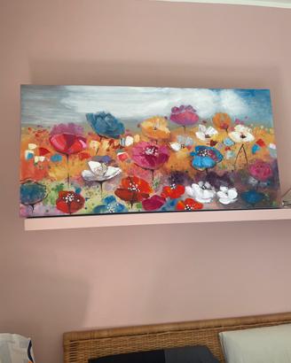 Quadro 120 × 60 fiori tonalità rosa