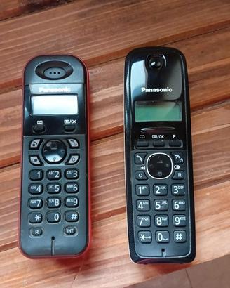 Telefoni cordless Panasonic rosso e bianco perfett