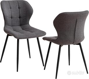 2 sedie stile industriale grigio scuro nuove