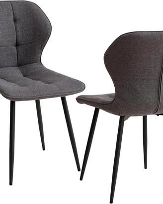 2 sedie stile industriale grigio scuro nuove