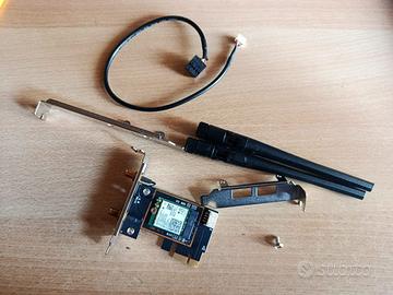 Scheda Pcie 1x WiFi 6 Chip Intel AX200 + Bluetooth