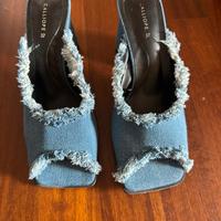Scarpa sandalo con piccolo tacco color Jeans 37