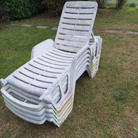 5 lettini sdraio da giardino in plastica