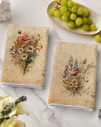 2 Pezzi Strofinacci Cucina Vintage, 45 x 66 cm