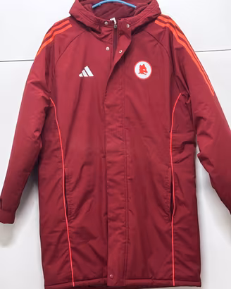 Piumino lungo uomo Adidas bordeaux con cappuccio